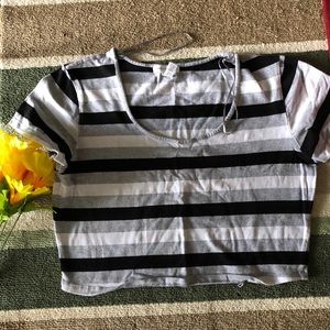 Black & Gray Crop Top